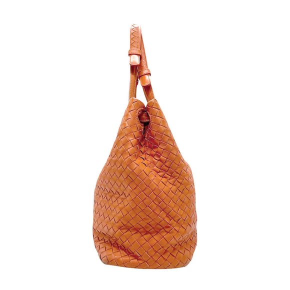 BOTTEGA VENETA Shoulder Bag Intrecciato Leather Orange Women's z3288 - Picture 2 of 5